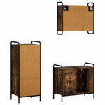 Fürdőszobai Szekrény Szett 3 db Füstös Tölgy 40 x 36 x 99,5 cm 7
