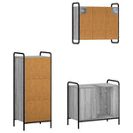Fürdőszobai Szekrény Szett 3 db Szürke Sonoma 40 x 36 x 99,5 cm 7