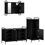 Fürdőszobai Szekrény Szett 3 db Fekete Tölgy 40 x 36 x 99,5 cm 6