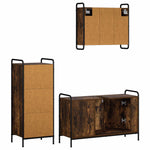 Fürdőszobai Szekrény Szett 3 db Füstös Tölgy 40 x 36 x 99,5 cm 7