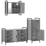 Fürdőszobai Szekrény Szett 3 db Szürke Sonoma 40 x 36 x 99,5 cm 6