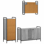 Fürdőszobai Szekrény Szett 3 db Szürke Sonoma 40 x 36 x 99,5 cm 7