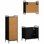 Fürdőszobai Szekrény Szett 3 db Fekete Tölgy 40 x 36 x 109,5 cm 7