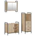 Fürdőszobai Szekrény Szett 3 db Sonoma Tölgy 40 x 36 x 109,5 cm 2