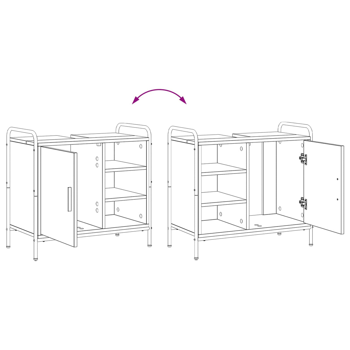 Fürdőszobai Szekrény Szett 3 db Sonoma Tölgy 40 x 36 x 109,5 cm 10