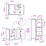 Fürdőszobai Szekrény Szett 3 db Sonoma Tölgy 40 x 36 x 109,5 cm 12