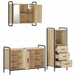 Fürdőszobai Szekrény Szett 3 db Sonoma Tölgy 40 x 36 x 109,5 cm 6