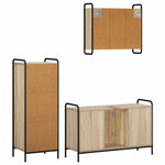 Fürdőszobai Szekrény Szett 3 db Sonoma Tölgy 40 x 36 x 109,5 cm 7