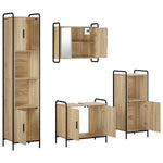 Fürdőszobai Szekrény Szett 4 db Sonoma Tölgy 40 x 36 x 181 cm 7