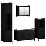 Fürdőszobai Szekrény Szett 4 db Fekete Tölgy 40 x 36 x 181 cm 2