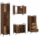 Fürdőszobai Szekrény Szett 4 db Antik Fa 40 x 36 x 181 cm 7