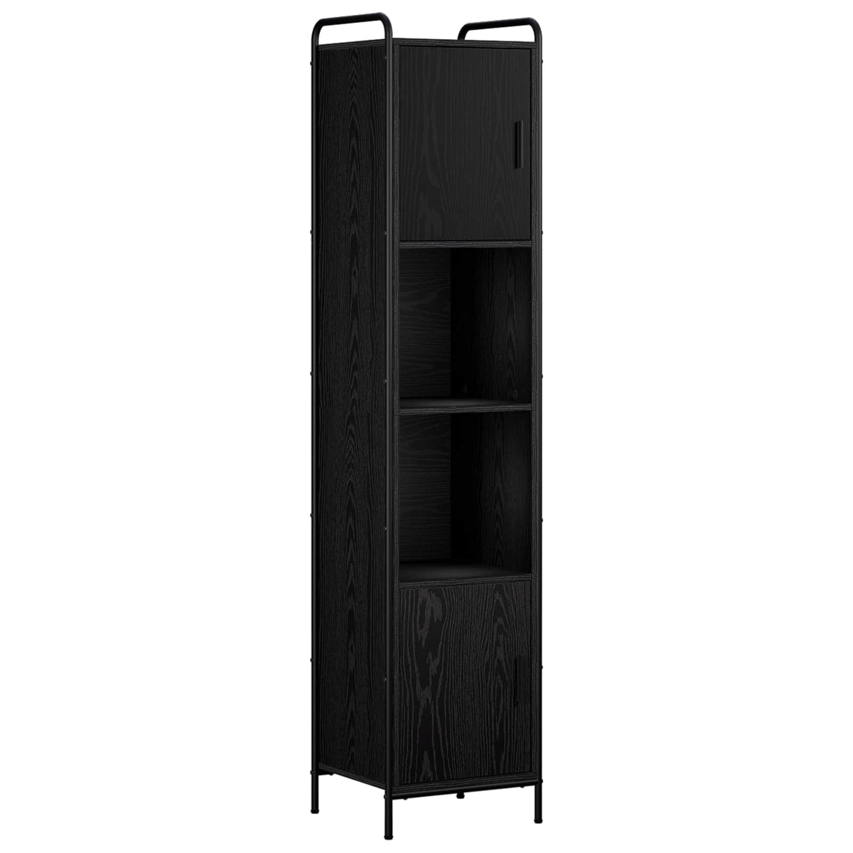 Fürdőszobai Szekrény Szett 4 db Fekete Tölgy 40 x 36 x 181 cm 5