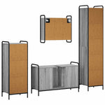 Fürdőszobai Szekrény Szett 4 db Szürke Sonoma 40 x 36 x 181 cm 8