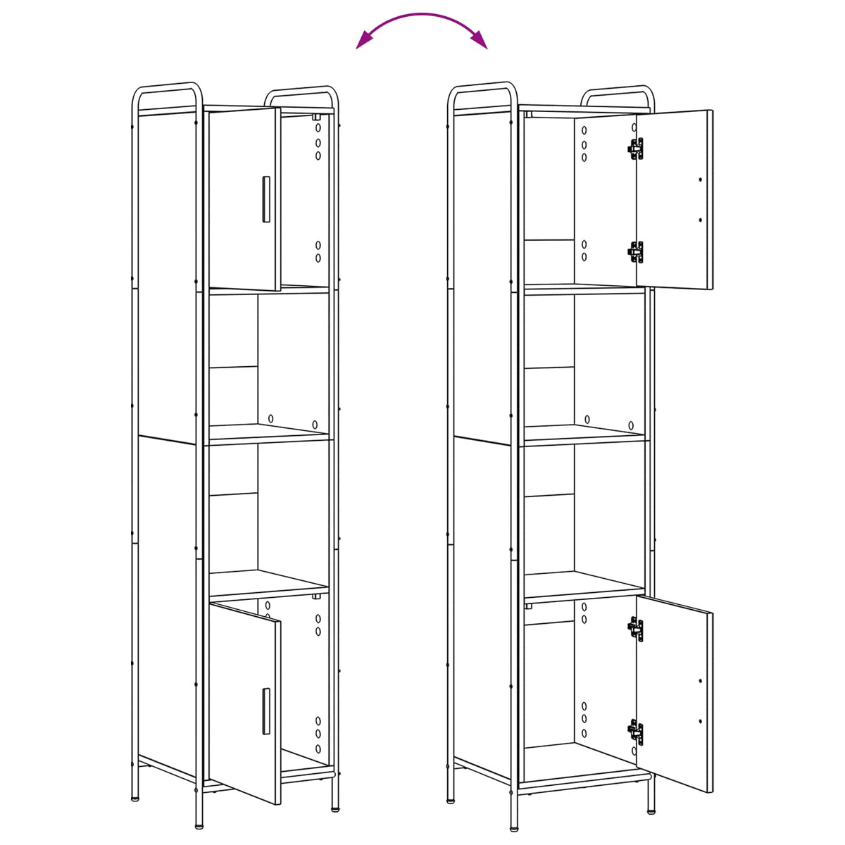 Fürdőszobai Szekrény Szett 4 db Szürke Sonoma 40 x 36 x 181 cm 12