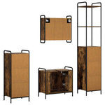 Fürdőszobai Szekrény Szett 4 db Füstös Tölgy 40 x 36 x 200,5 cm 8