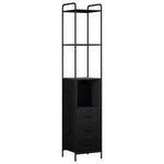 Fürdőszobai Szekrény Szett 4 db Fekete Tölgy 40 x 36 x 200,5 cm 5
