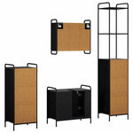 Fürdőszobai Szekrény Szett 4 db Fekete Tölgy 40 x 36 x 200,5 cm 8