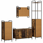 Fürdőszobai Szekrény Szett 4 db Füstös Tölgy 40 x 36 x 200,5 cm 8