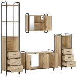Fürdőszobai Szekrény Szett 4 db Sonoma Tölgy 40 x 36 x 200,5 cm 7