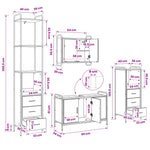 Fürdőszobai Szekrény Szett 4 db Sonoma Tölgy 40 x 36 x 200,5 cm 13