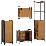 Fürdőszobai Szekrény Szett 4 db Füstös Tölgy 40 x 36 x 200,5 cm 8