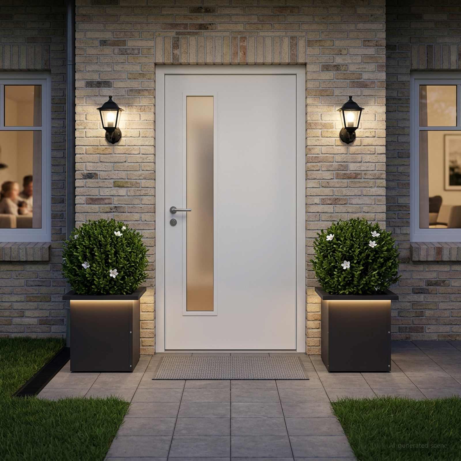 Led-es kerti virágláda 2 db Fekete 30 x 30 x 30 cm Acél