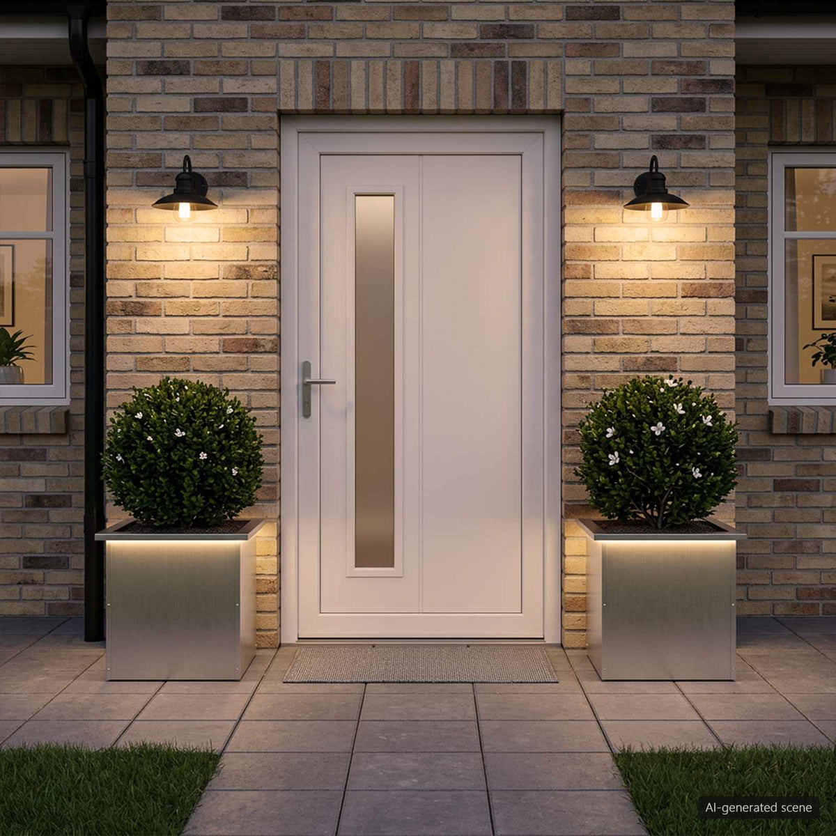 Led-es kerti virágláda 2 db Ezüst 40 x 40 x 40 cm 3