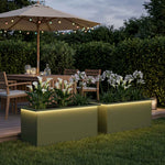 Led-es kerti virágláda 2 db Olajzöld 40 x 80 x 40 cm Acél