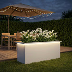 Led-es kerti virágláda Fehér 40 x 100 x 40 cm Acél 3