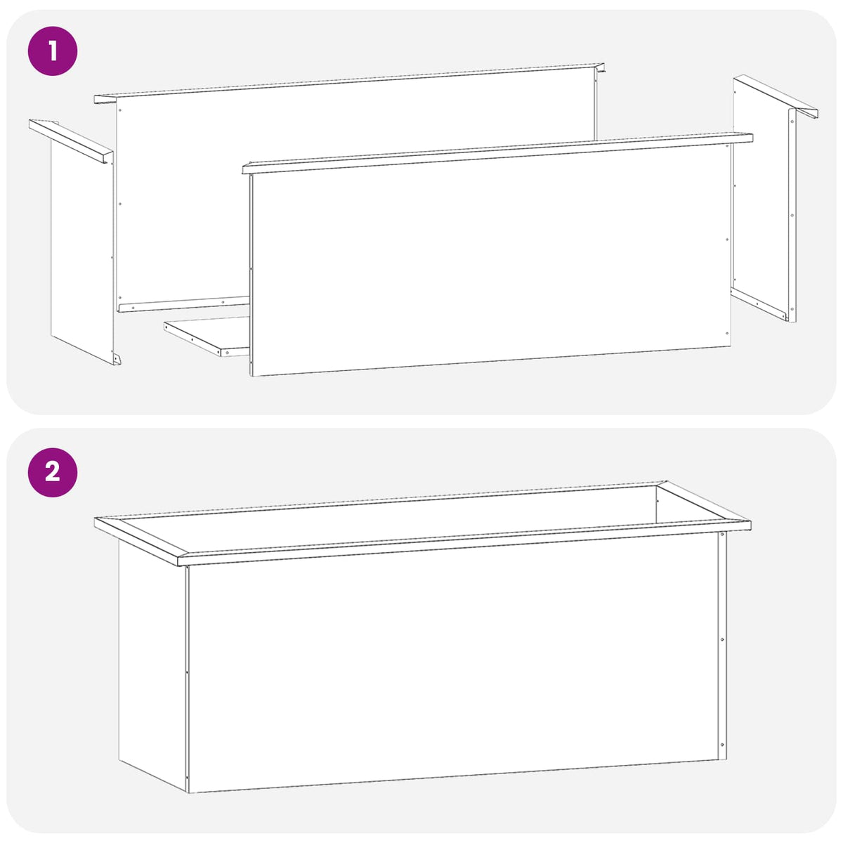 Led-es kerti virágláda 2 db Antracit 40 x 100 x 40 cm Acél 12