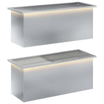 Led-es kerti virágláda 2 db Ezüst 40 x 100 x 40 cm 2