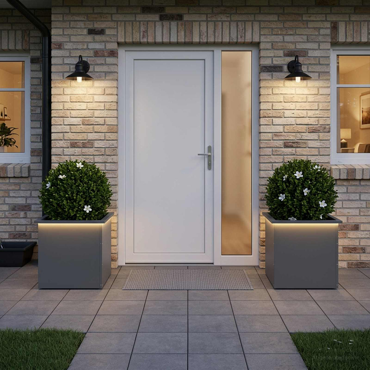 Led-es kerti virágláda 2 db Antracit 50 x 50 x 48 cm Acél 3