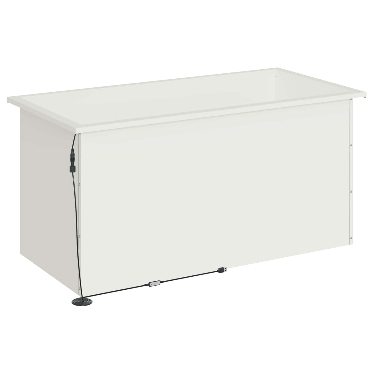 Led-es kerti virágláda 2 db Fehér 50 x 100 x 48 cm Acél 7