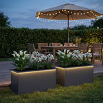 Led-es kerti virágláda 2 db Antracit 50 x 100 x 48 cm Acél 3