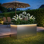 Led-es kerti virágláda Ezüst 50 x 100 x 48 cm Horganyzott Acél 3