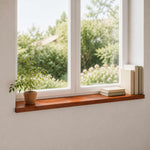 Ablakpárkányok 2 db Barna 140 x 25 x 2 cm Tömör bükkfa