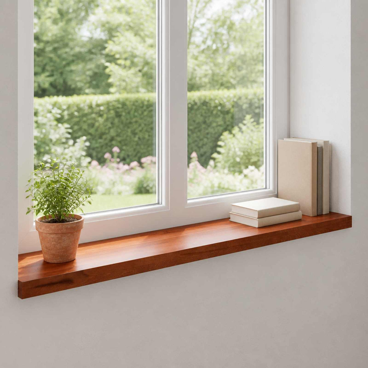 Ablakpárkányok 2 db Barna 80x 30 x 2 cm Tömör bükkfa