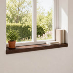 Ablakpárkányok 2 db Sötét Barna 100 x 20 x 2 cm Tömör bükkfa