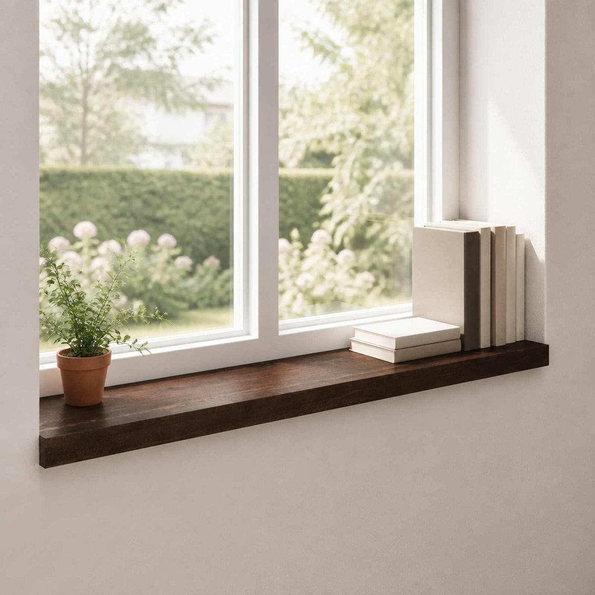 Ablakpárkányok 2 db Sötét Barna 90 x 25 x 2 cm Tömör bükkfa