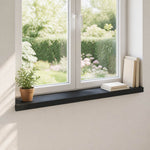 Ablakpárkányok 2 db Fekete 90 x 20 x 2 cm Tömör bükkfa