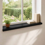 Ablakpárkányok 2 db Fekete 70 x 25 x 2 cm Tömör bükkfa
