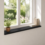 Ablakpárkányok 2 db Fekete 110 x 30 x 2 cm Tömör bükkfa