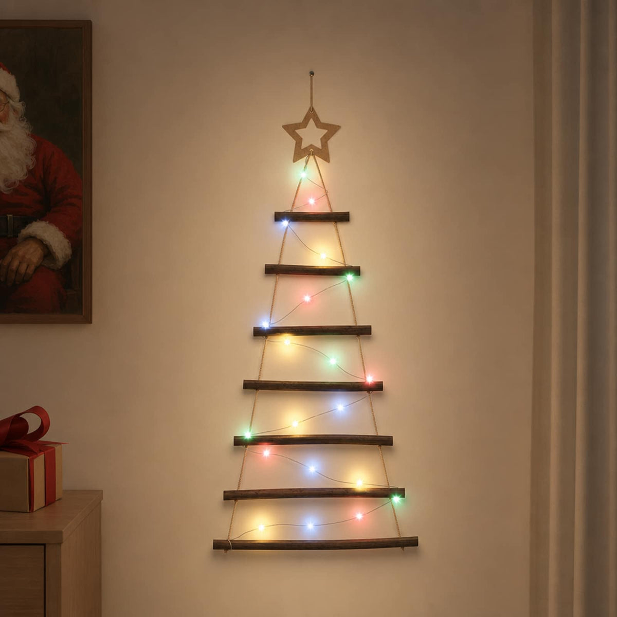 Akasztható karácsonyfa 90 cm 30 LED Többszínű 3