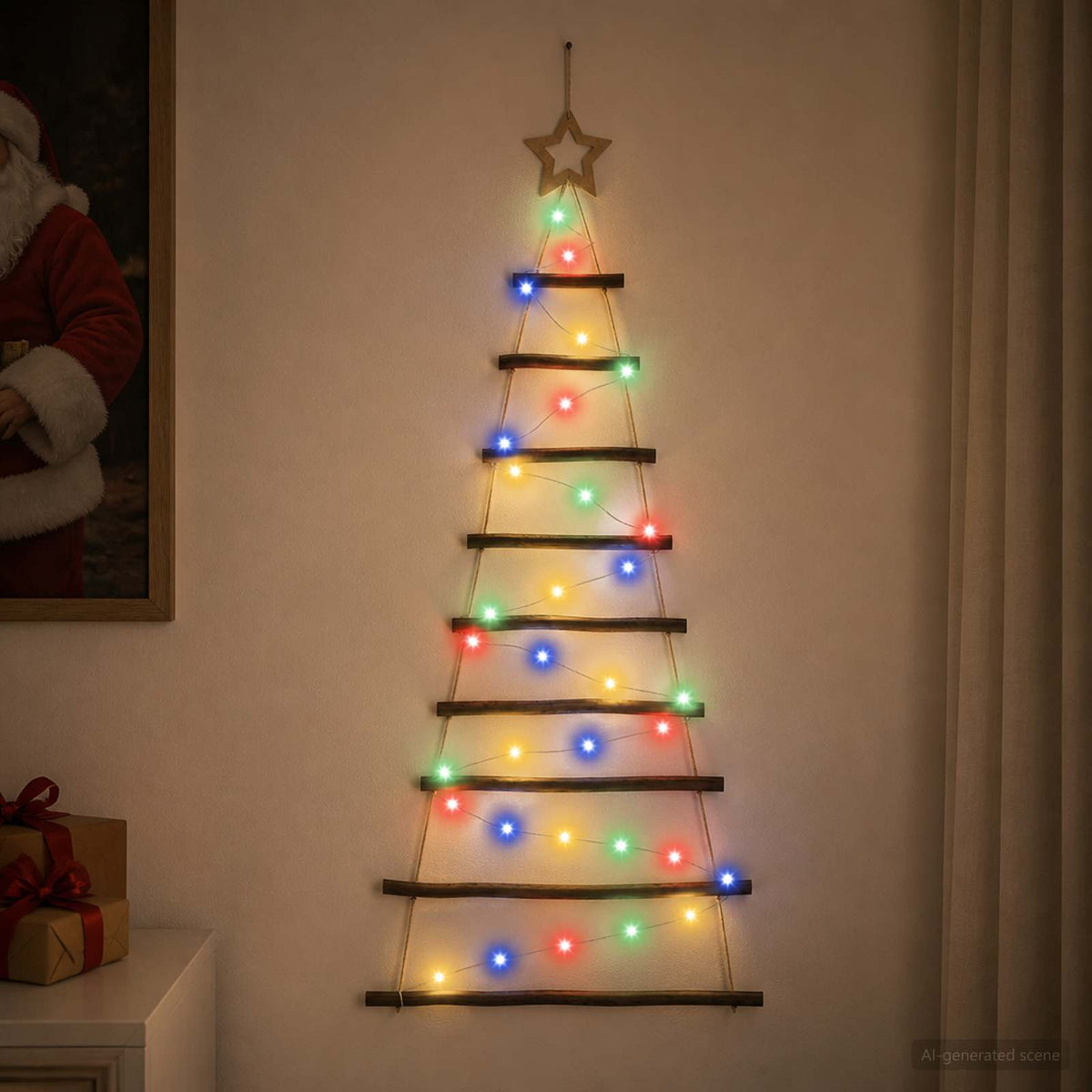 Akasztható karácsonyfa 120 cm 50 LED Többszínű 3