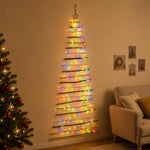 Akasztható karácsonyfa 210 cm 130 LED Többszínű Tömör Kőrisfa 3