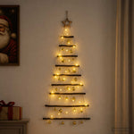 Függő karácsonyfa gömbökkel 120 cm 50 LED Meleg fehér 3