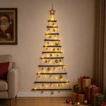 Függő karácsonyfa gömbökkel 150 cm 80 LED Meleg fehér