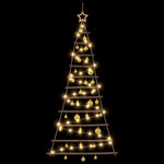 Függő karácsonyfa gömbökkel 150 cm 80 LED Meleg fehér 5