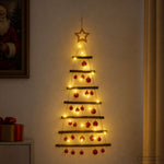 Függő karácsonyfa gömbökkel 90 cm 30 LED Meleg fehér