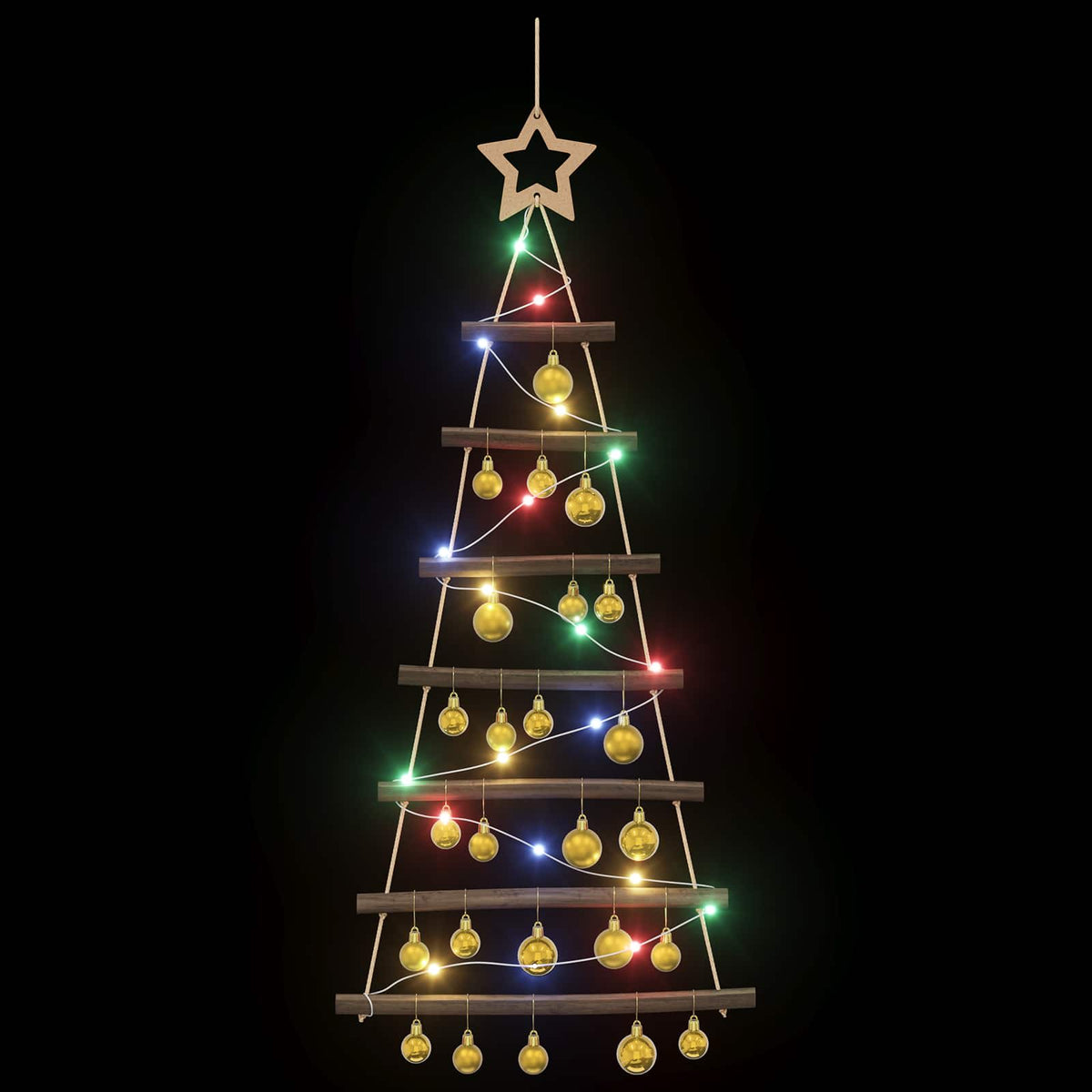 Függő karácsonyfa gömbökkel 90 cm 30 LED Többszínű 5